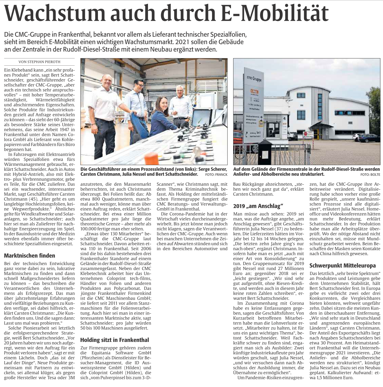 Wachstum und Zukunft der cmc Gruppe Wachstum und Zukunft der cmc Gruppe